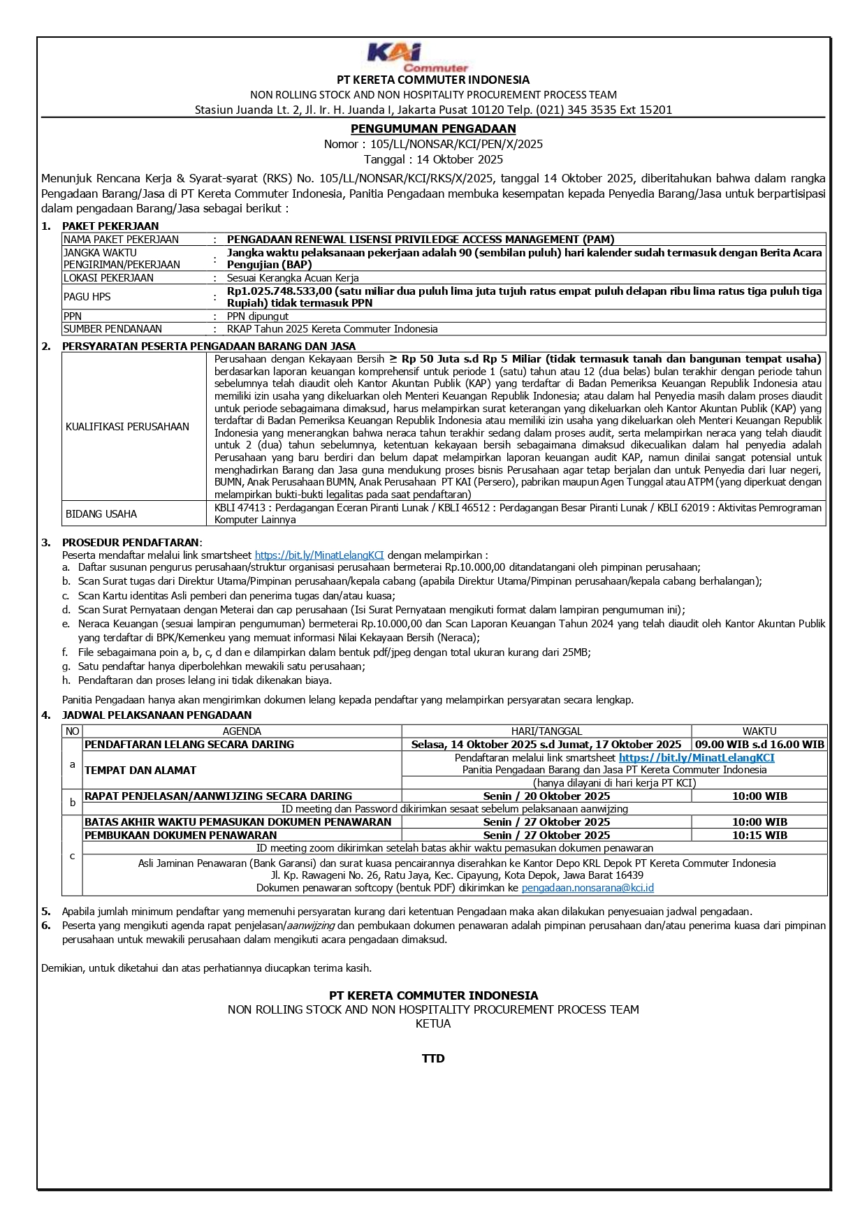 2 pengumuman 105 pengadaan renewal lisensi priviledge access management pam page 0001 1